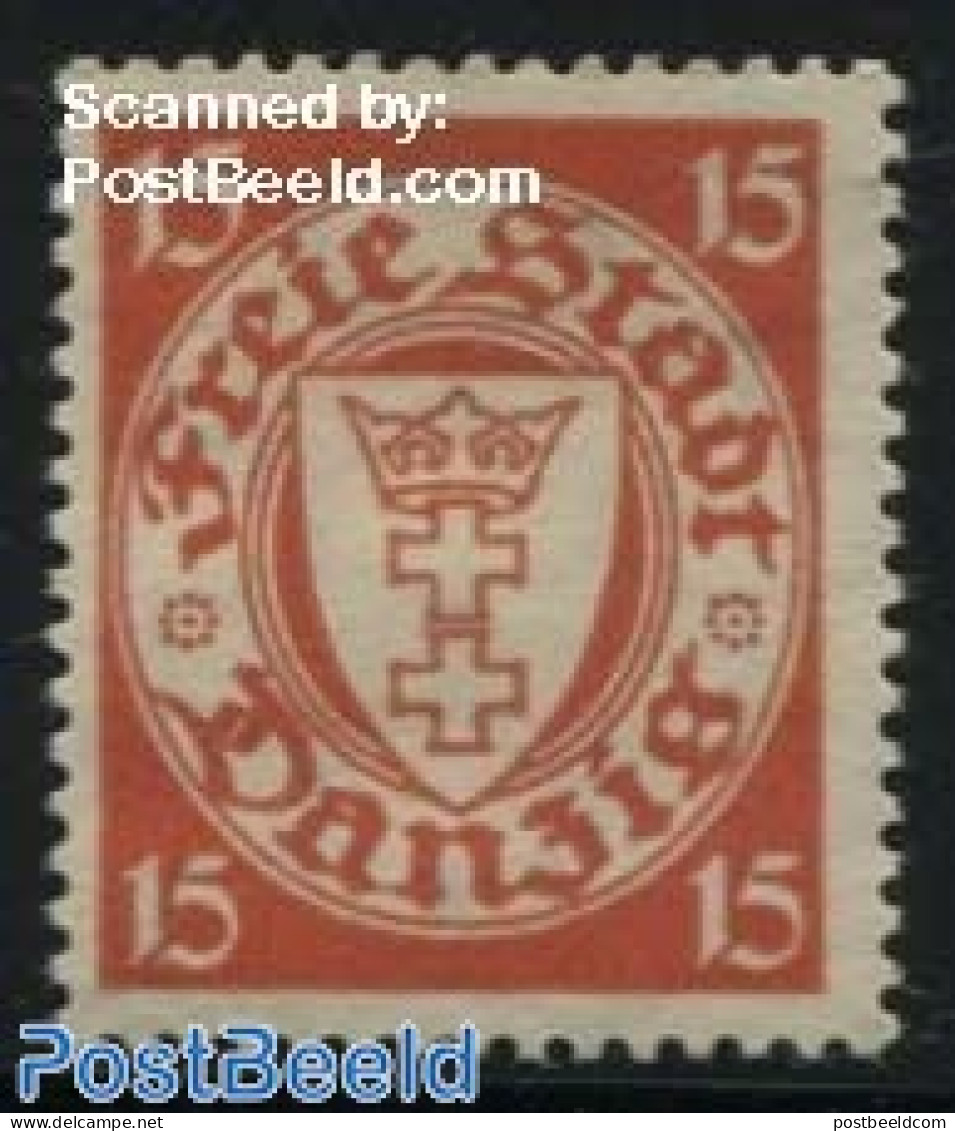 Germany, Danzig 1925 15pf, Stamp Out Of Set, Mint NH - Sonstige & Ohne Zuordnung