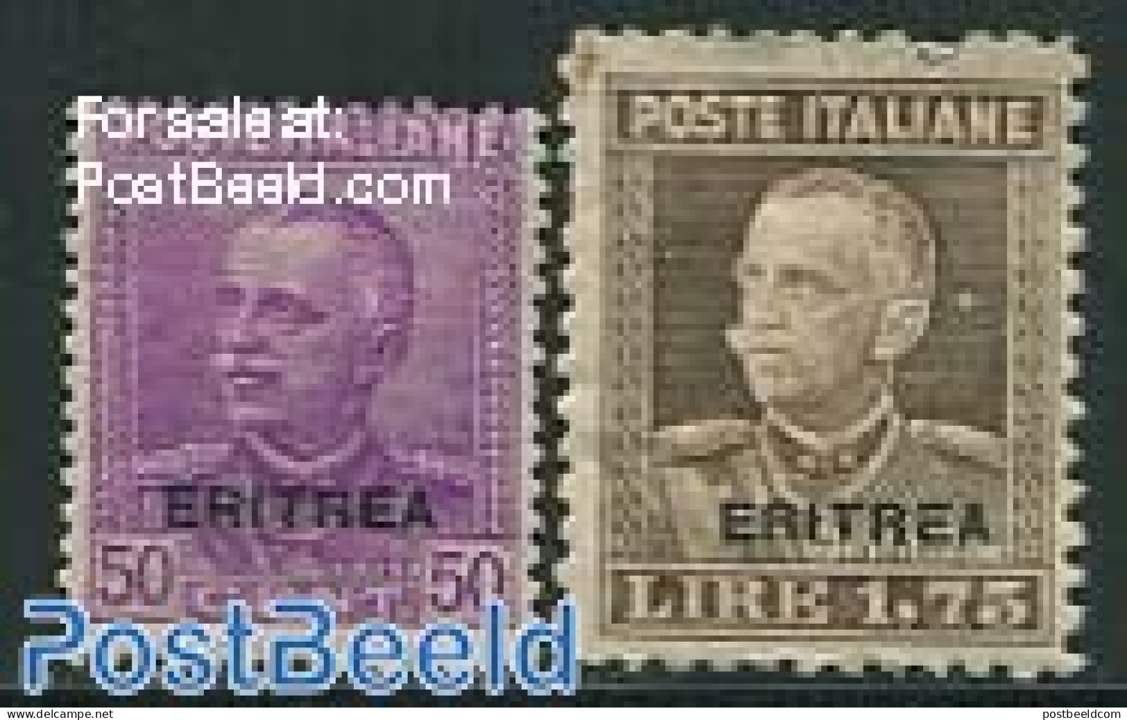 Eritrea 1928 King Victor Emanuel III 2v, Unused (hinged) - Erythrée