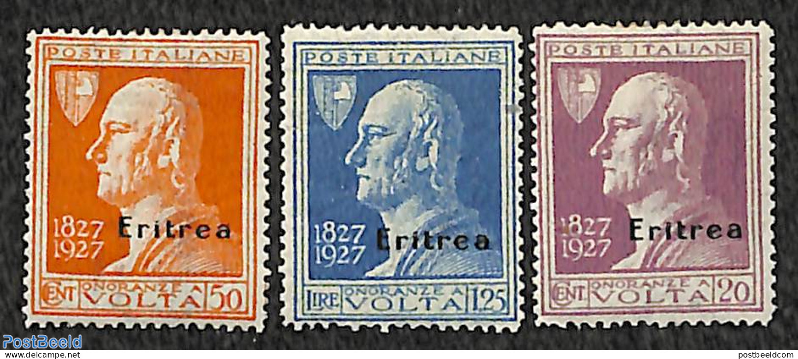 Eritrea 1927 A. Volta 3v, Unused (hinged), Science - Inventors - Erythrée