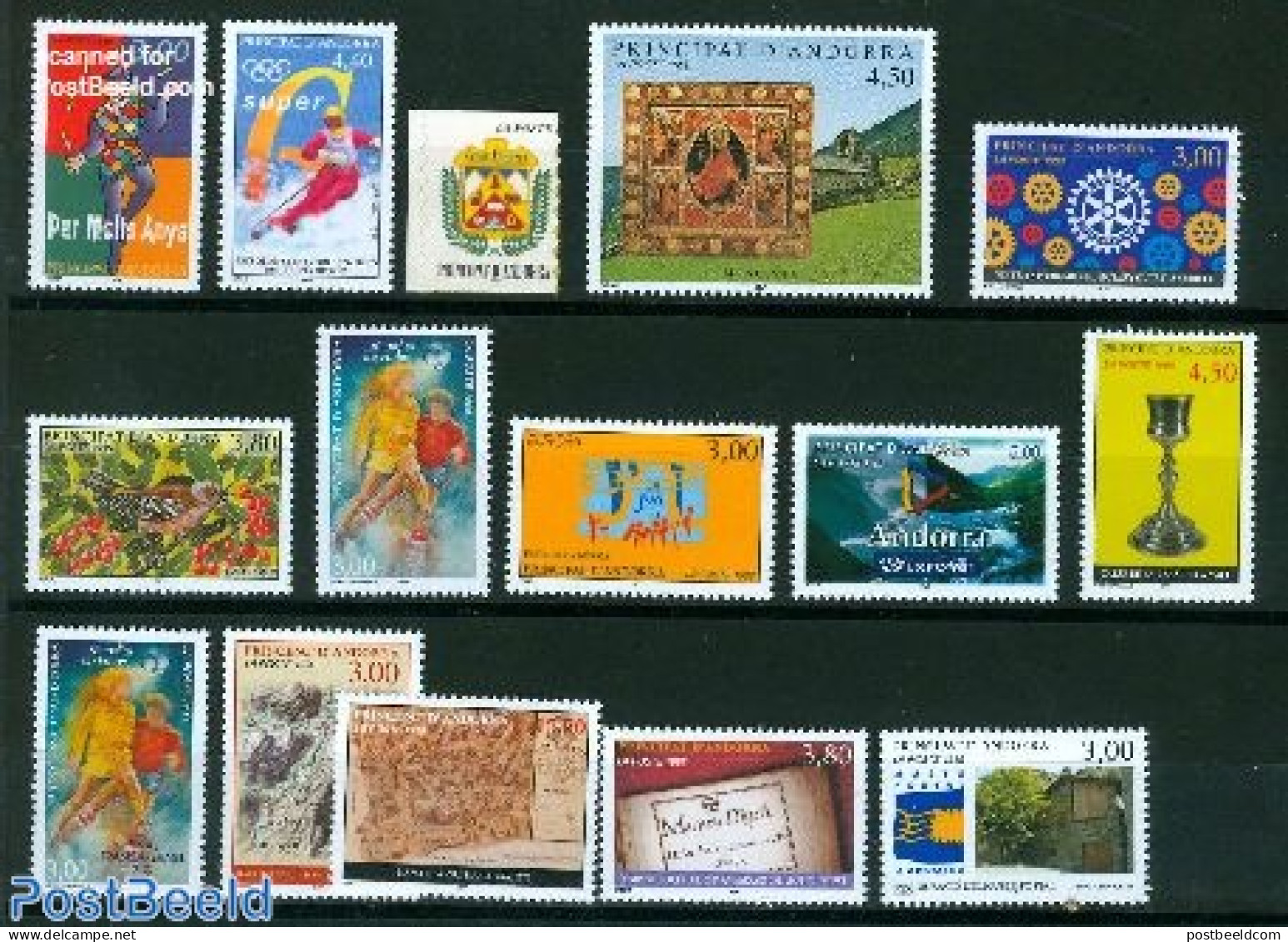 Andorra, French Post 1998 Yearset 1998, Complete, 15v, Mint NH, Various - Yearsets (by Country) - Ungebraucht