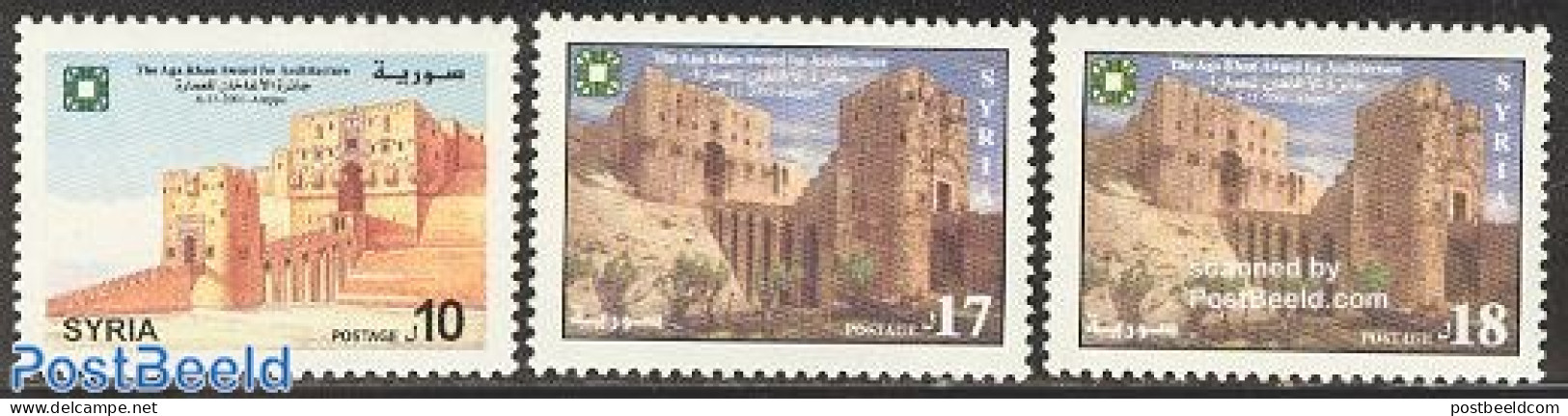 Syria 2001 Architecture 3v, Mint NH, Art - Castles & Fortifications - Kastelen