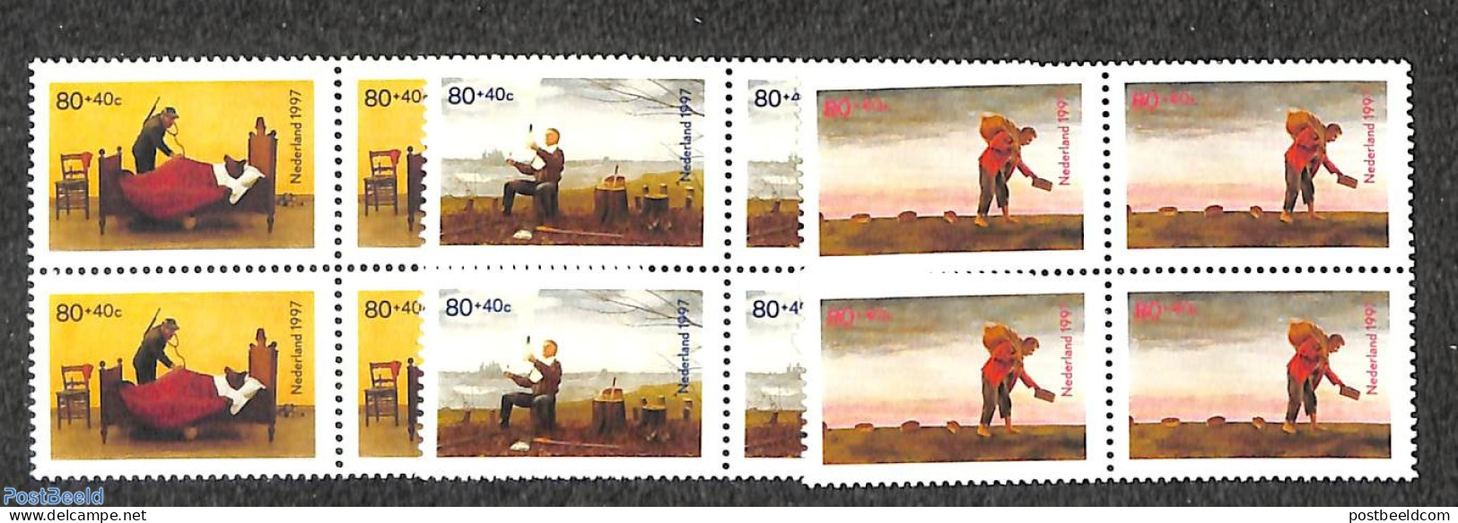 Netherlands 1997 Child Welfare 3v, Blocks Of 4 [+], Mint NH - Unused Stamps