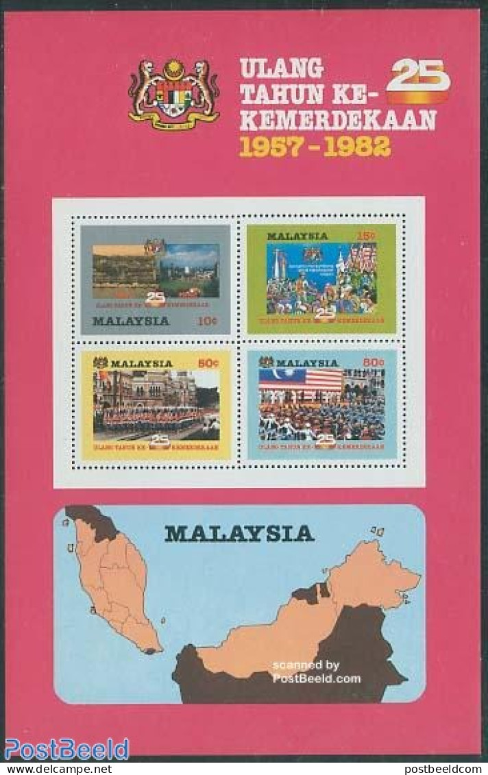 Malaysia 1982 25 Years Independence S/s, Mint NH, History - Altri & Non Classificati