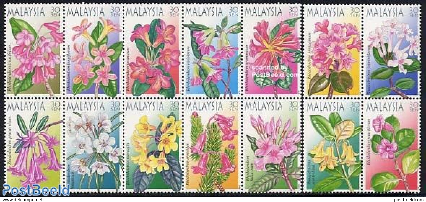 Malaysia 2000 Flowers 14v [+] + [++++], Mint NH, Nature - Flowers & Plants - Sonstige & Ohne Zuordnung