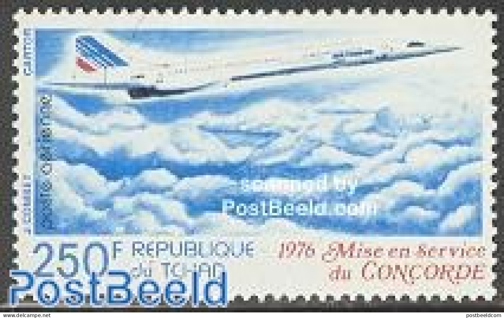 Chad 1976 Concorde 1v, Mint NH, Transport - Concorde - Aircraft & Aviation - Other & Unclassified