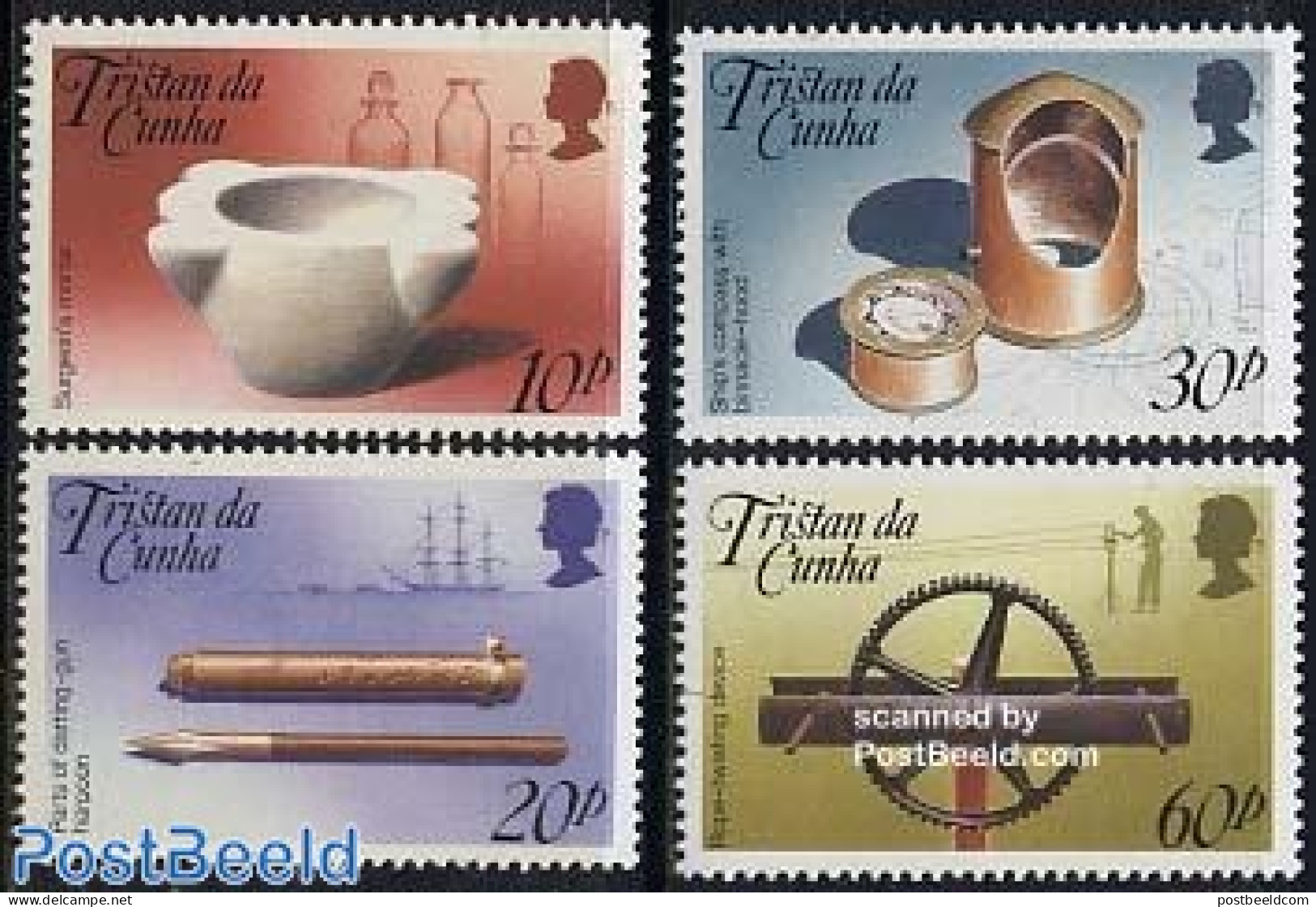 Tristan Da Cunha 1989 Naval Museum 4v, Mint NH, Science - Transport - Weights & Measures - Ships And Boats - Art - Mus.. - Ships
