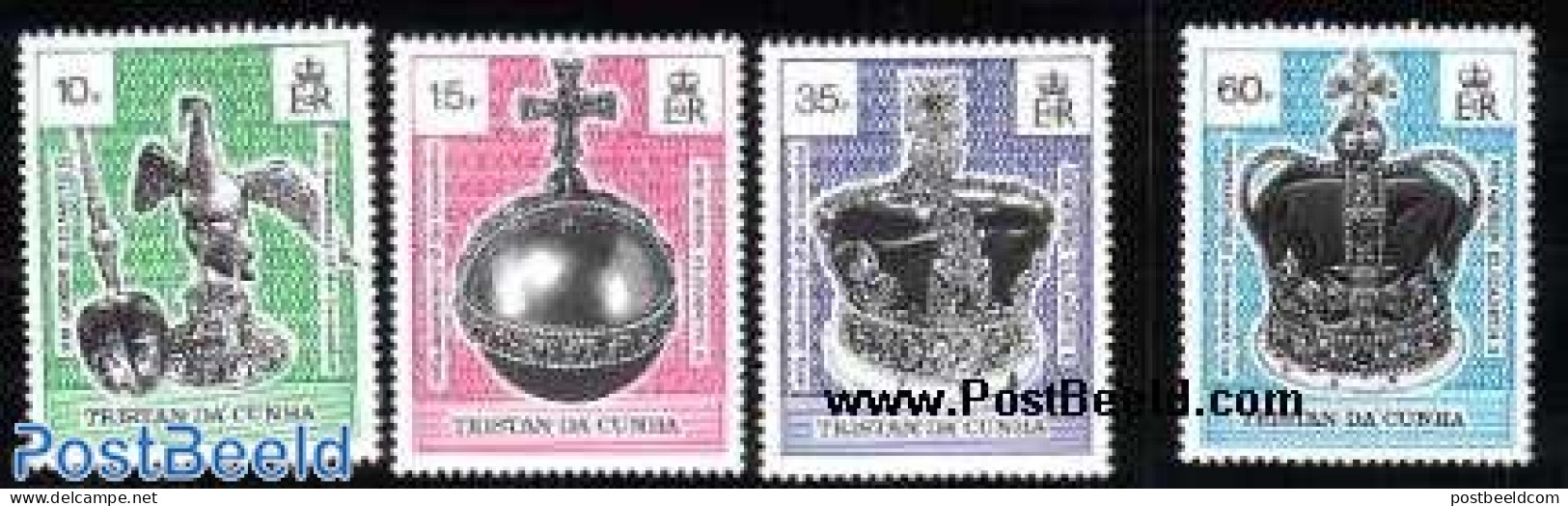 Tristan Da Cunha 1993 Coronation 40th Anniversary 4v, Mint NH, History - Kings & Queens (Royalty) - Familles Royales