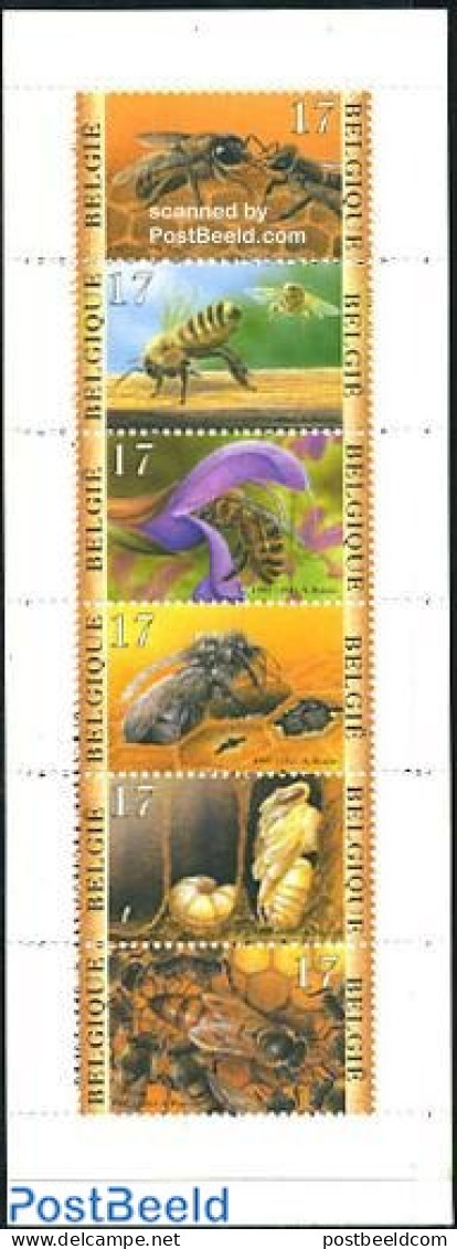 Belgium 1997 Bees 6v In Booklet, Mint NH, Nature - Bees - Flowers & Plants - Insects - Stamp Booklets - Nuevos