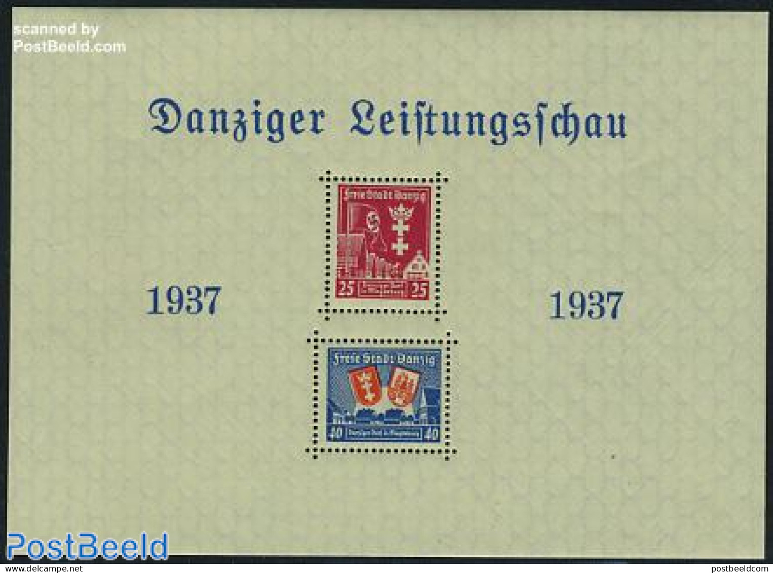 Germany, Danzig 1936 Danziger Leistungsschau S/s, Mint NH, History - Coat Of Arms - Sonstige & Ohne Zuordnung