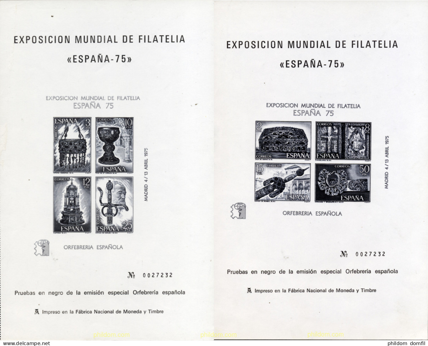 21861 MNH ESPAÑA 1975 ESPAÑA 75. EXPOSICION FILATELICA INTERNACIONAL - Ungebraucht