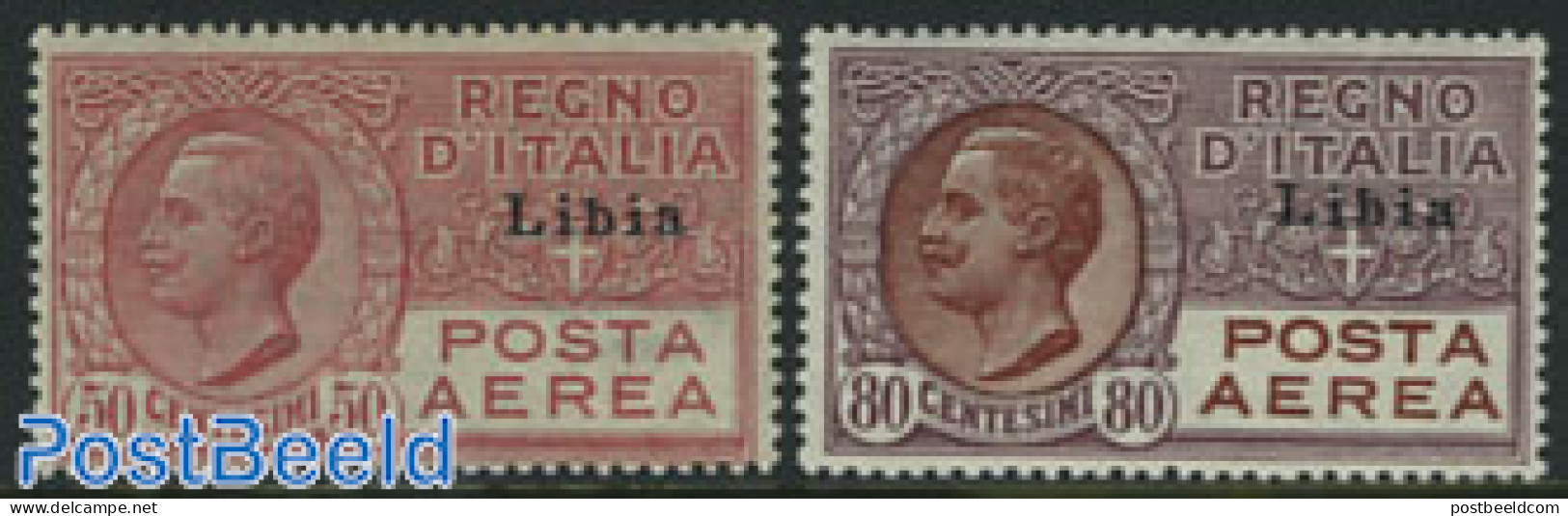 Italian Lybia 1928 Airmail 2v, Mint NH - Libyen