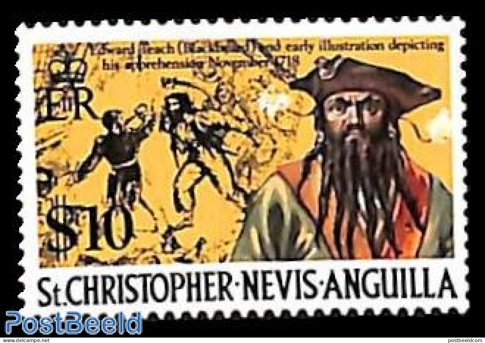 St Kitts/Nevis/Anguilla 1974 Definitive $10 1v, Mint NH, History - History - Otros & Sin Clasificación