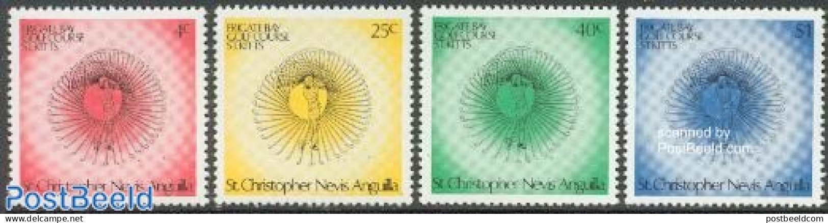 St Kitts/Nevis/Anguilla 1975 Golf Court 4v, Mint NH, Sport - Golf - Sport (other And Mixed) - Golf