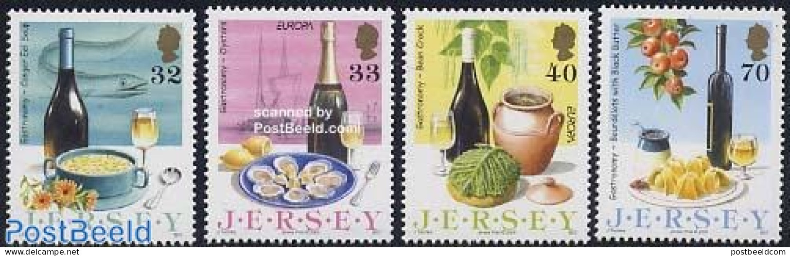 Jersey 2005 Europa, Gastronomy 4v, Mint NH, Health - History - Nature - Transport - Food & Drink - Europa (cept) - Fis.. - Food