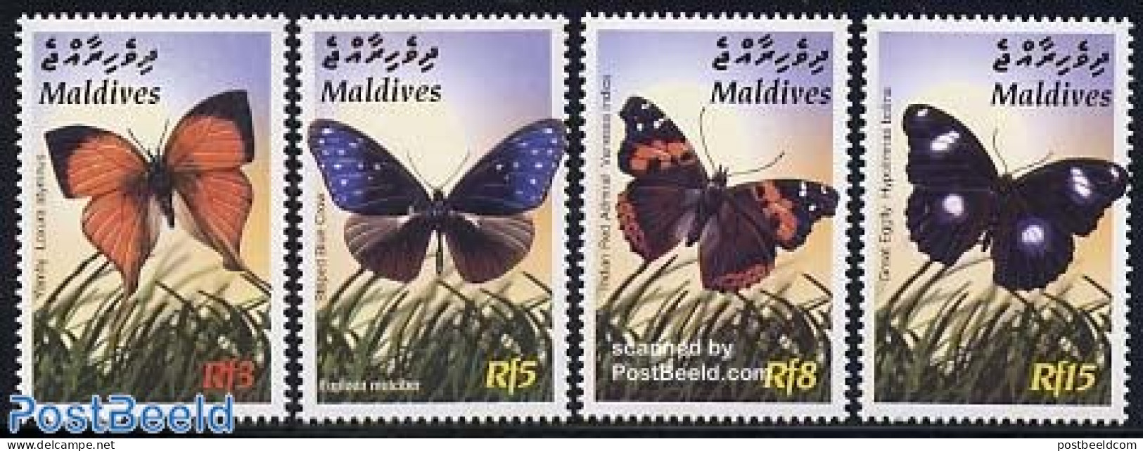 Maldives 2003 Butterflies 4v, Yamfly, Mint NH, Nature - Butterflies - Malediven (1965-...)