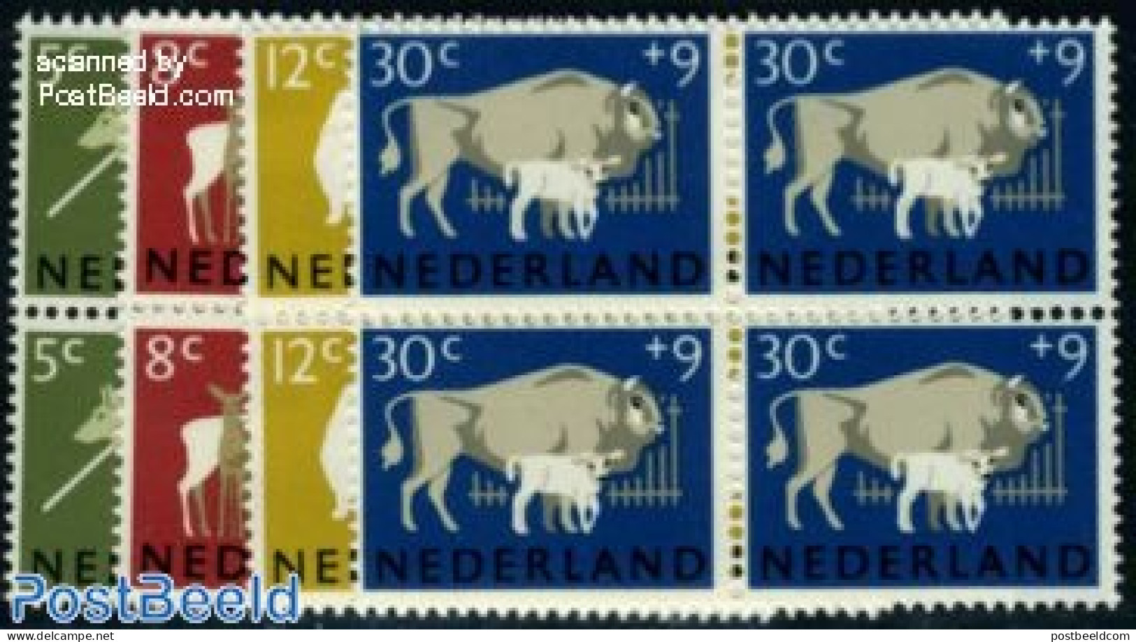 Netherlands 1964 Animals 4v, Blocks Of 4 [+], Mint NH, Health - Nature - Disabled Persons - Animals (others & Mixed) -.. - Unused Stamps