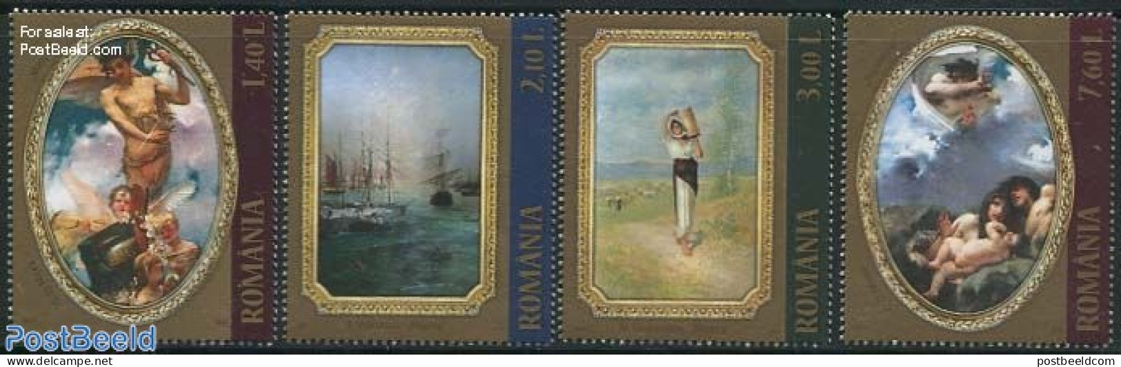 Romania 2011 Paintings 4v, Mint NH, Transport - Ships And Boats - Art - Paintings - Unused Stamps