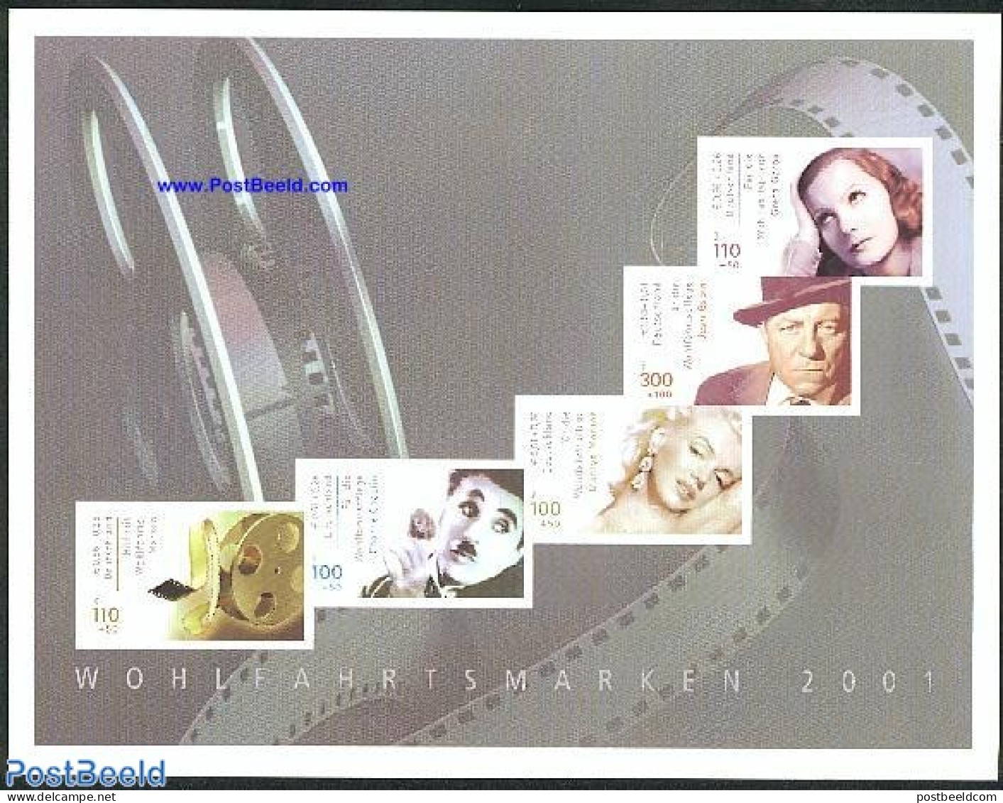 Germany, Federal Republic 2001 Film Actors S/s In Booklet, Mint NH, Performance Art - Film - Marilyn Monroe - Movie St.. - Ungebraucht