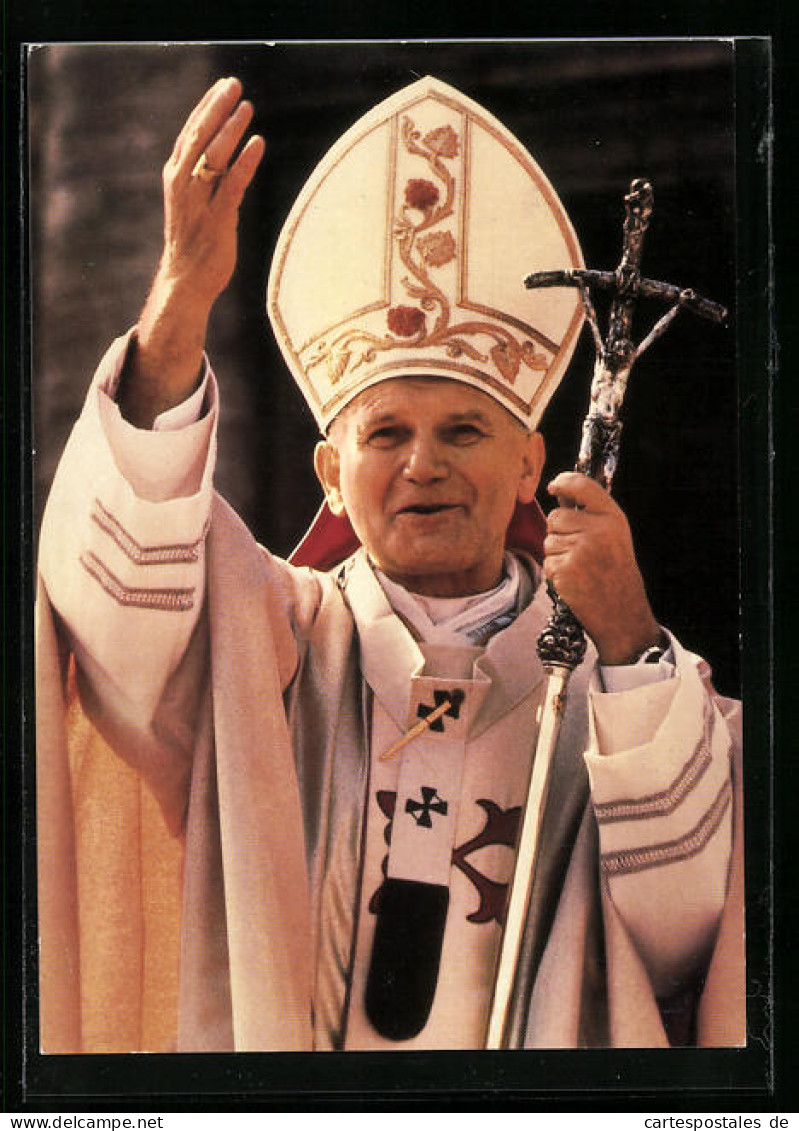AK Papst Johannes Paul II. Mit Ferula  - Papi
