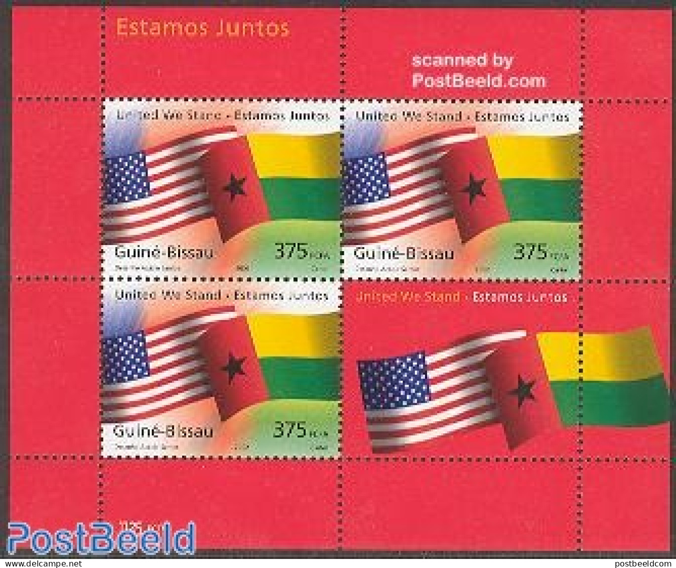 Guinea Bissau 2002 United We Stand S/s, Mint NH, History - Flags - Guinée-Bissau