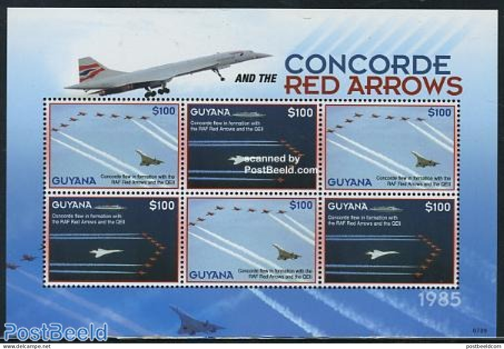 Guyana 2007 Concorde 6v M/s, Mint NH, Transport - Concorde - Aircraft & Aviation - Concorde