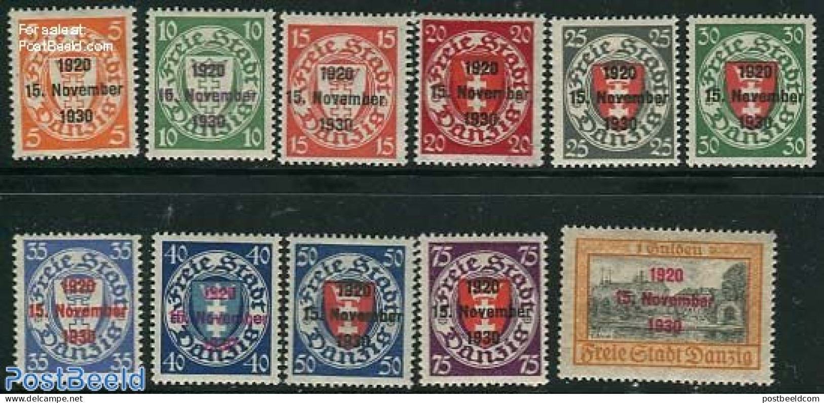Germany, Danzig 1930 Overprints 11v, Mint NH - Other & Unclassified