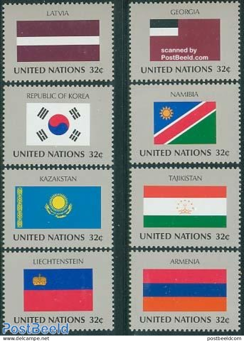 United Nations, New York 1997 Flags 8v, Mint NH, History - Flags - Autres & Non Classés