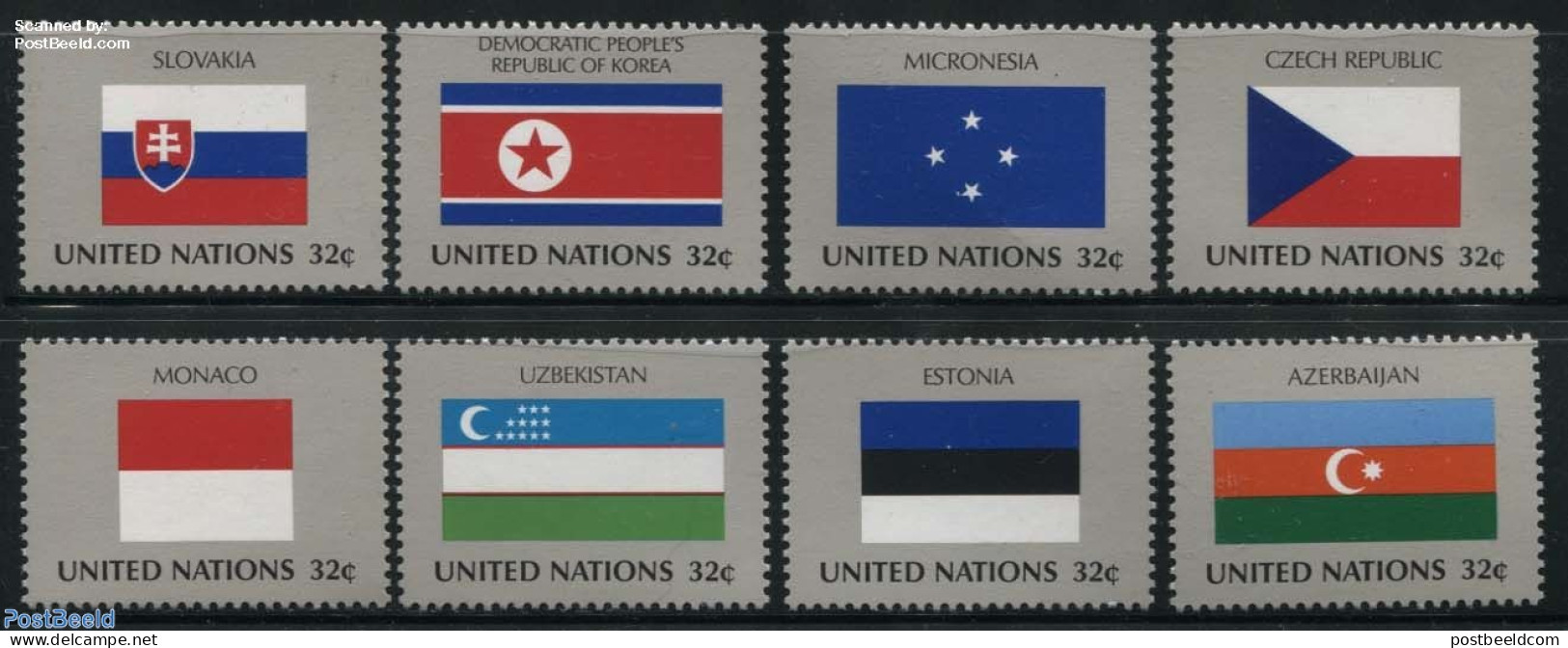 United Nations, New York 1998 Flags 8v, Mint NH, History - Flags - Other & Unclassified