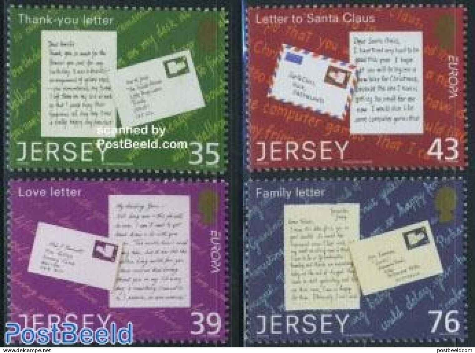 Jersey 2008 Letter Writing Campaign 4v, Mint NH, History - Europa (cept) - Post - Stamps On Stamps - Art - Handwriting.. - Post