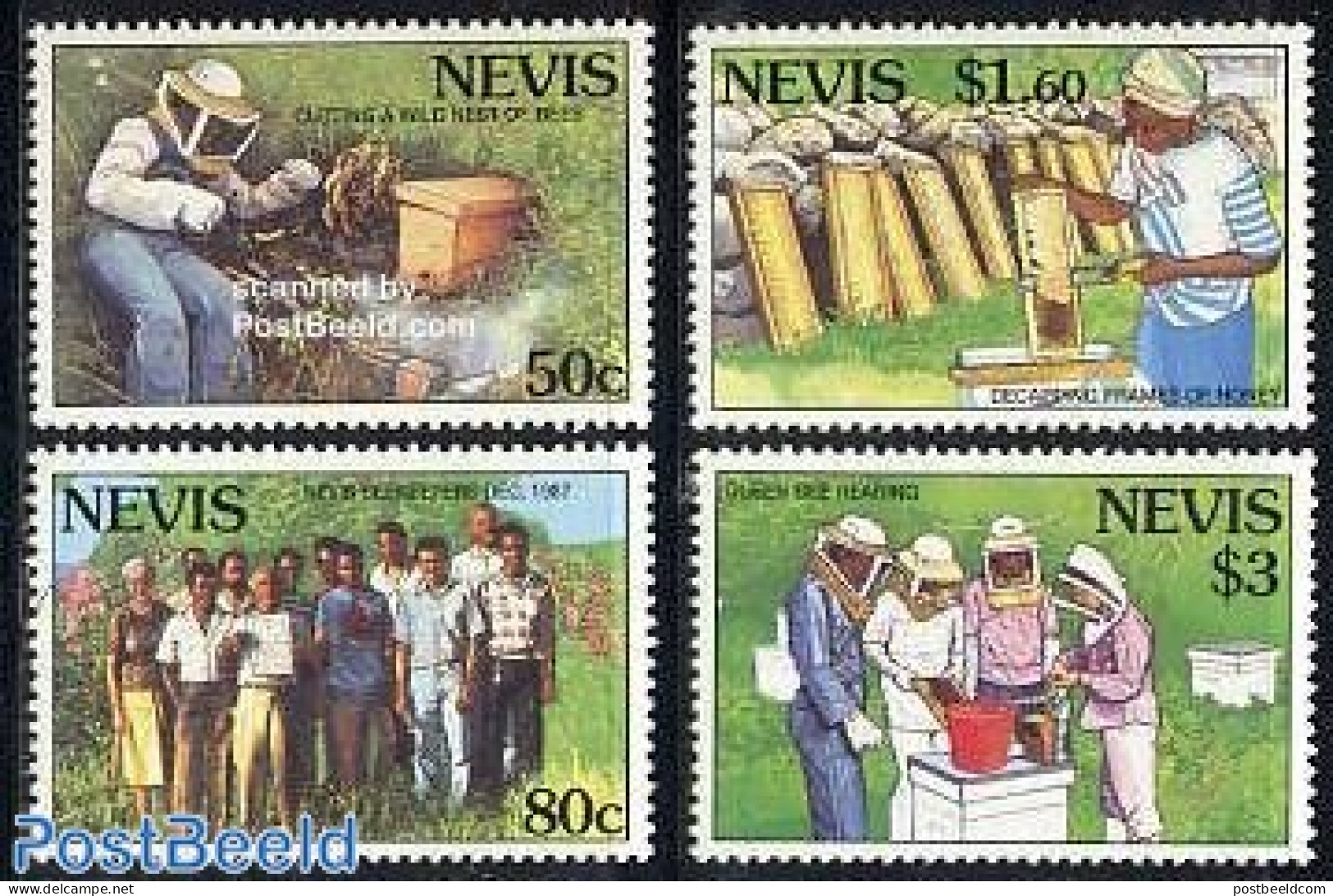 Nevis 1994 Apiculture 4v, Mint NH, Nature - Bees - Insects - St.Kitts-et-Nevis ( 1983-...)