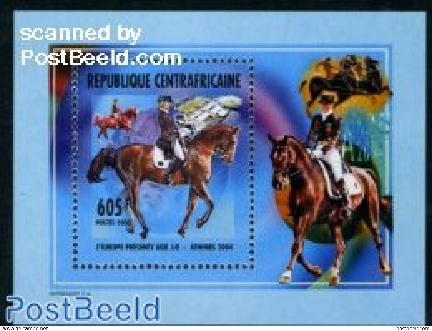 Central Africa 2004 Olympic Games, Horses S/s, Mint NH, Nature - Sport - Horses - Olympic Games - Centraal-Afrikaanse Republiek