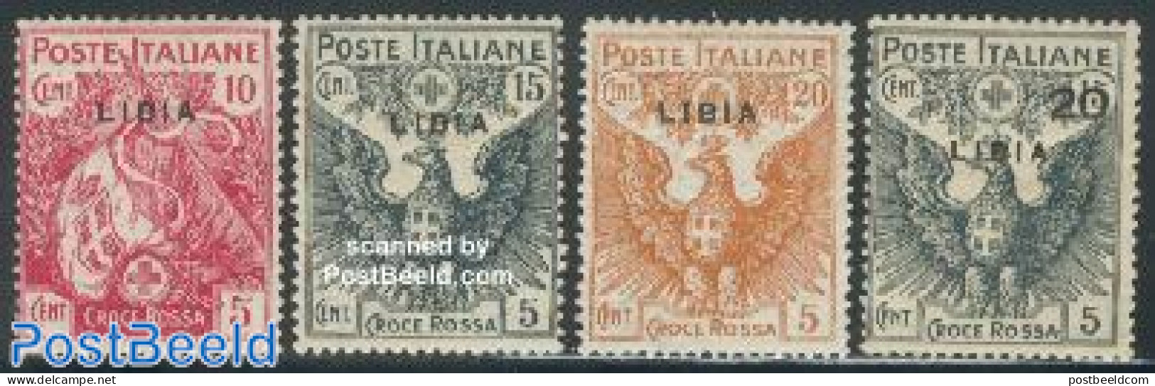 Italian Lybia 1915 Red Cross 4v, Mint NH, Health - Red Cross - Croix-Rouge
