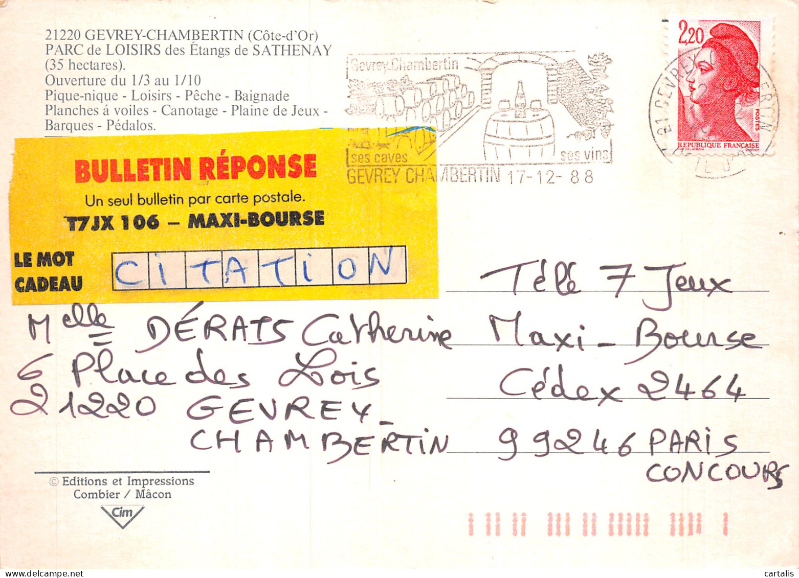 21-GEVREY CHAMBERTIN ETANGS SATHENAY-N°4177-B/0327 - Autres & Non Classés