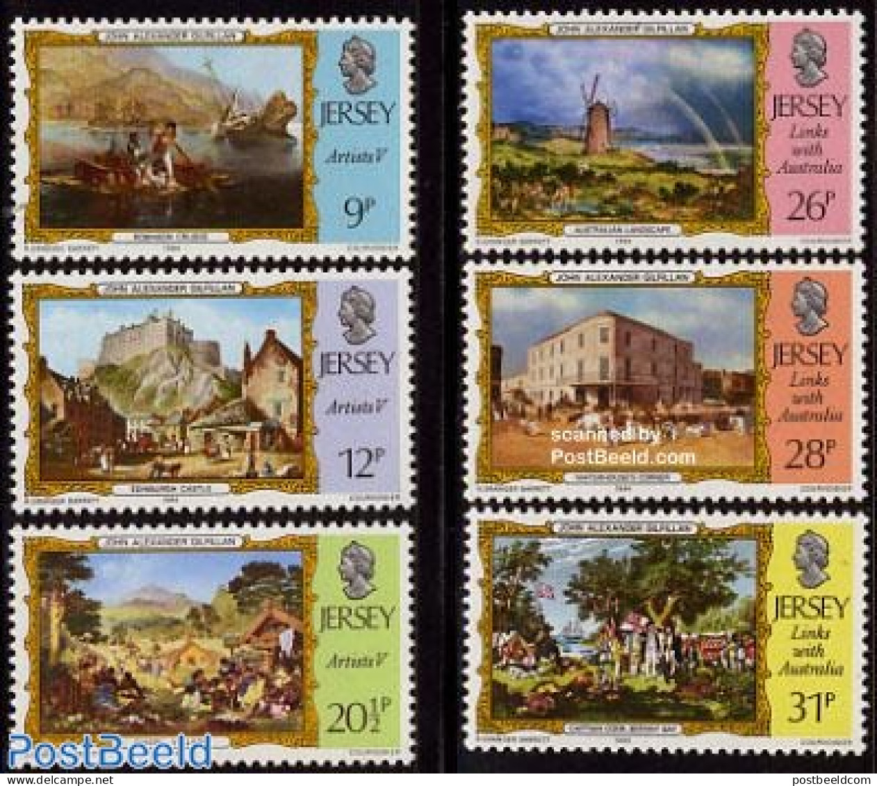 Jersey 1984 Jersey-Australia 6v, Mint NH, Transport - Various - Ships And Boats - Mills (Wind & Water) - Art - Castles.. - Schiffe