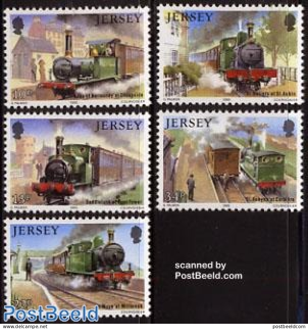 Jersey 1985 Railways 5v, Mint NH, Transport - Railways - Eisenbahnen