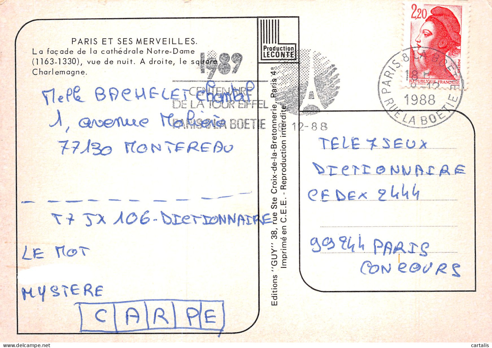 75-PARIS NOTRE DAME-N°4177-A/0389 - Notre Dame De Paris
