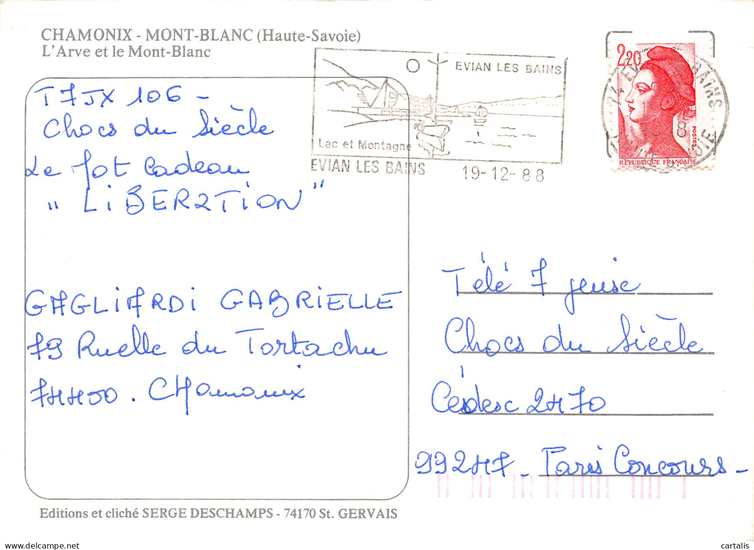 74-CHAMONIX MONT BLANC-N°4177-A/0355 - Chamonix-Mont-Blanc