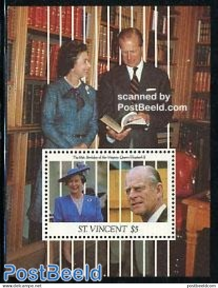 Saint Vincent 1991 Queen Birthday S/s, Mint NH, History - Kings & Queens (Royalty) - Royalties, Royals