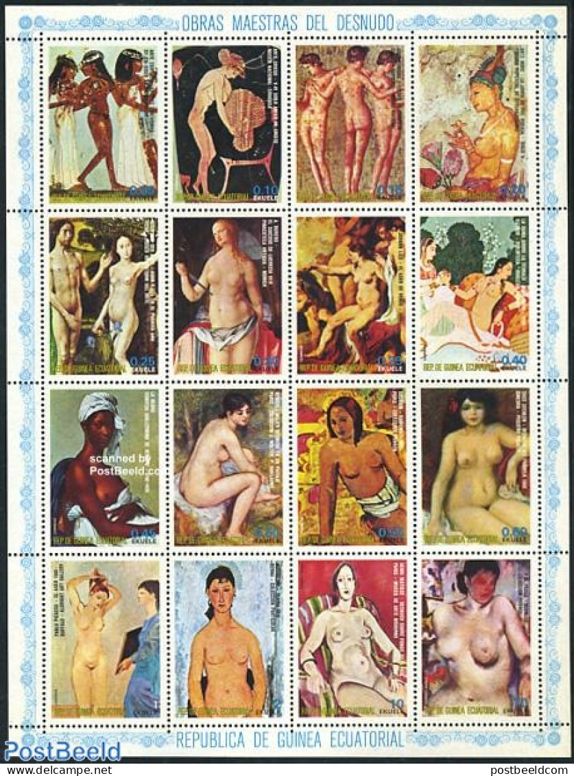 Equatorial Guinea 1975 Nude Paintings 16v, Mint NH, Art - Dürer, Albrecht - Modern Art (1850-present) - Nude Painting.. - Equatorial Guinea