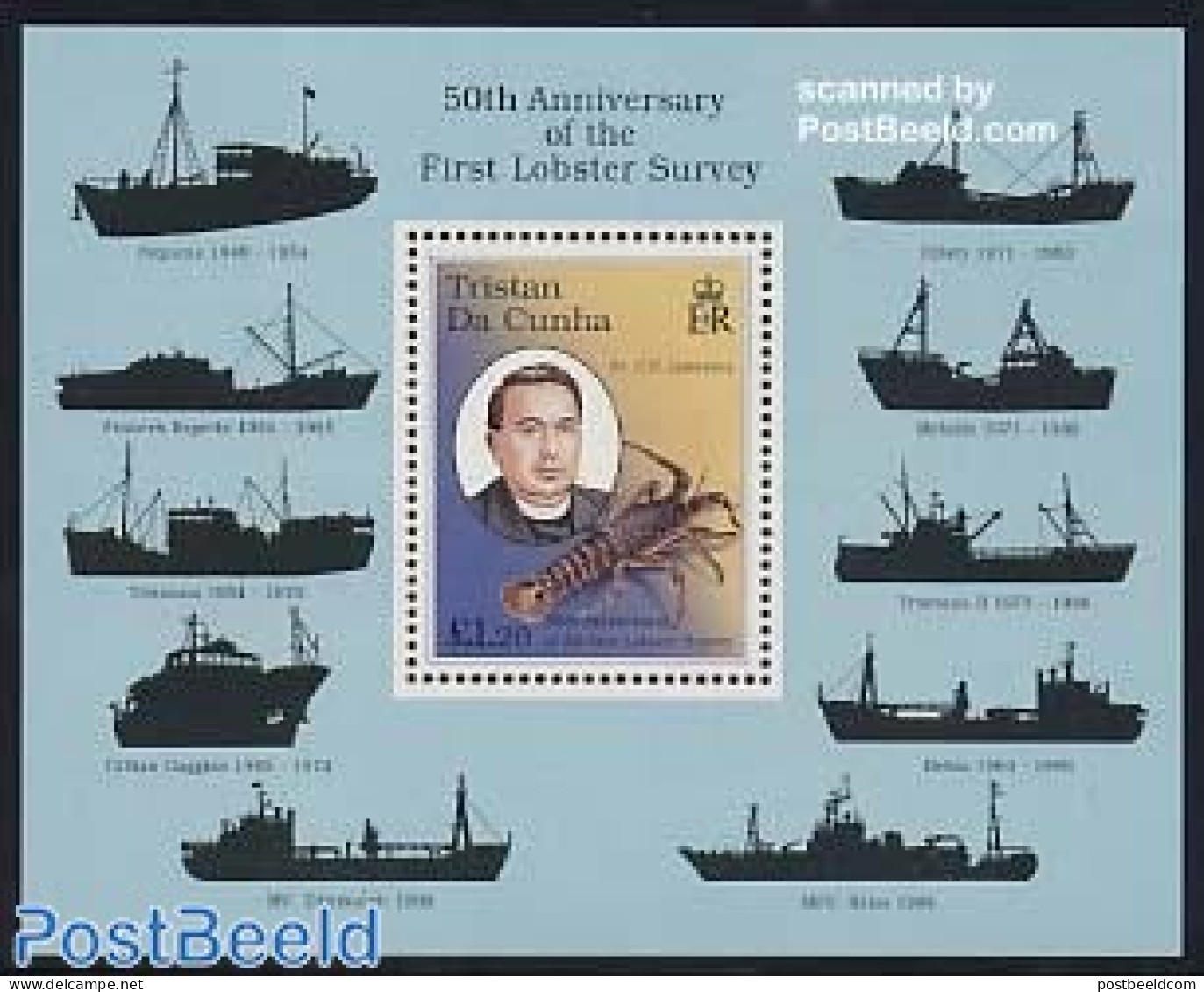 Tristan Da Cunha 1998 Crawfish Fishing S/s, Mint NH, Nature - Transport - Fishing - Shells & Crustaceans - Ships And B.. - Fische