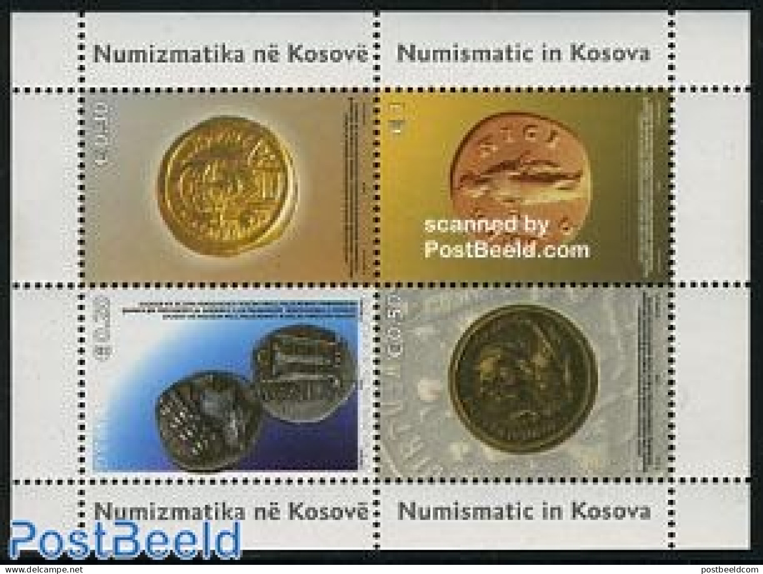 Kosovo 2006 Coins 4v M/s, Mint NH, Various - Money On Stamps - Munten
