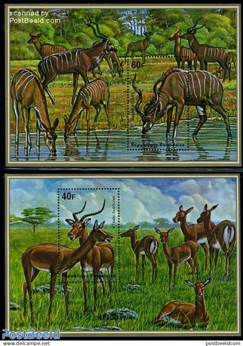 Rwanda 1975 Animals 2 S/s, Mint NH, Nature - Animals (others & Mixed) - Autres & Non Classés