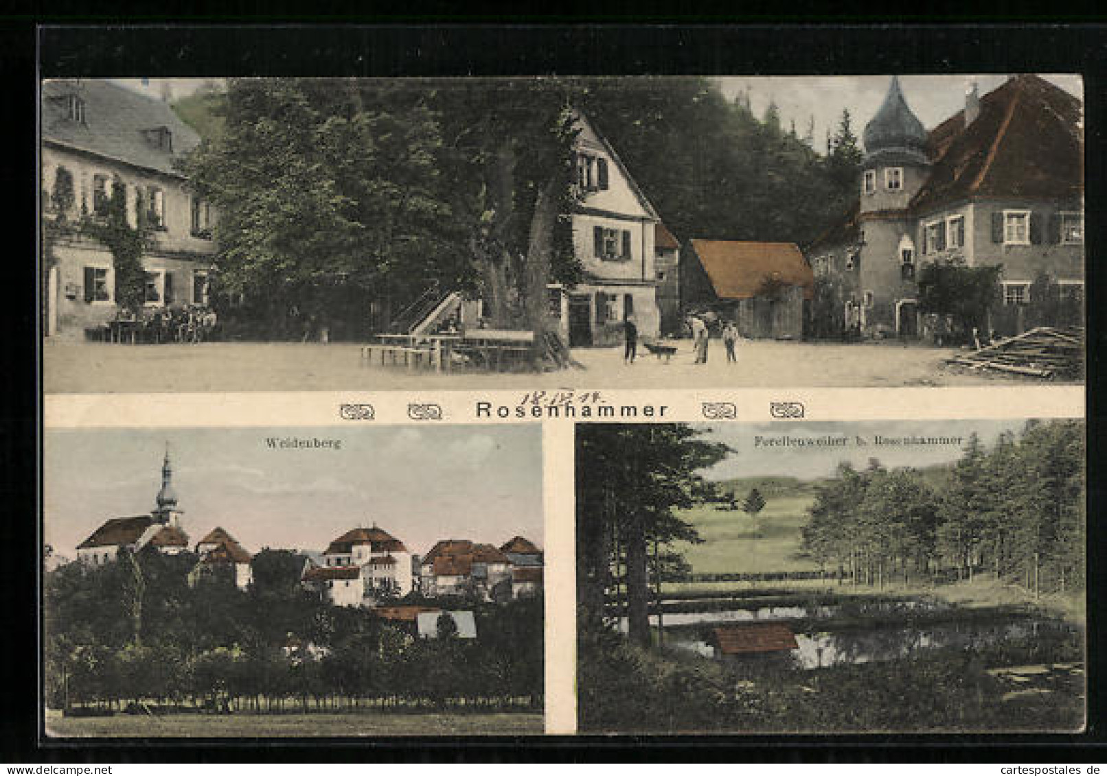 AK Rosenhammer, Marktplatz, Weidenberg, Forellenweiher  - Weiden I. D. Oberpfalz