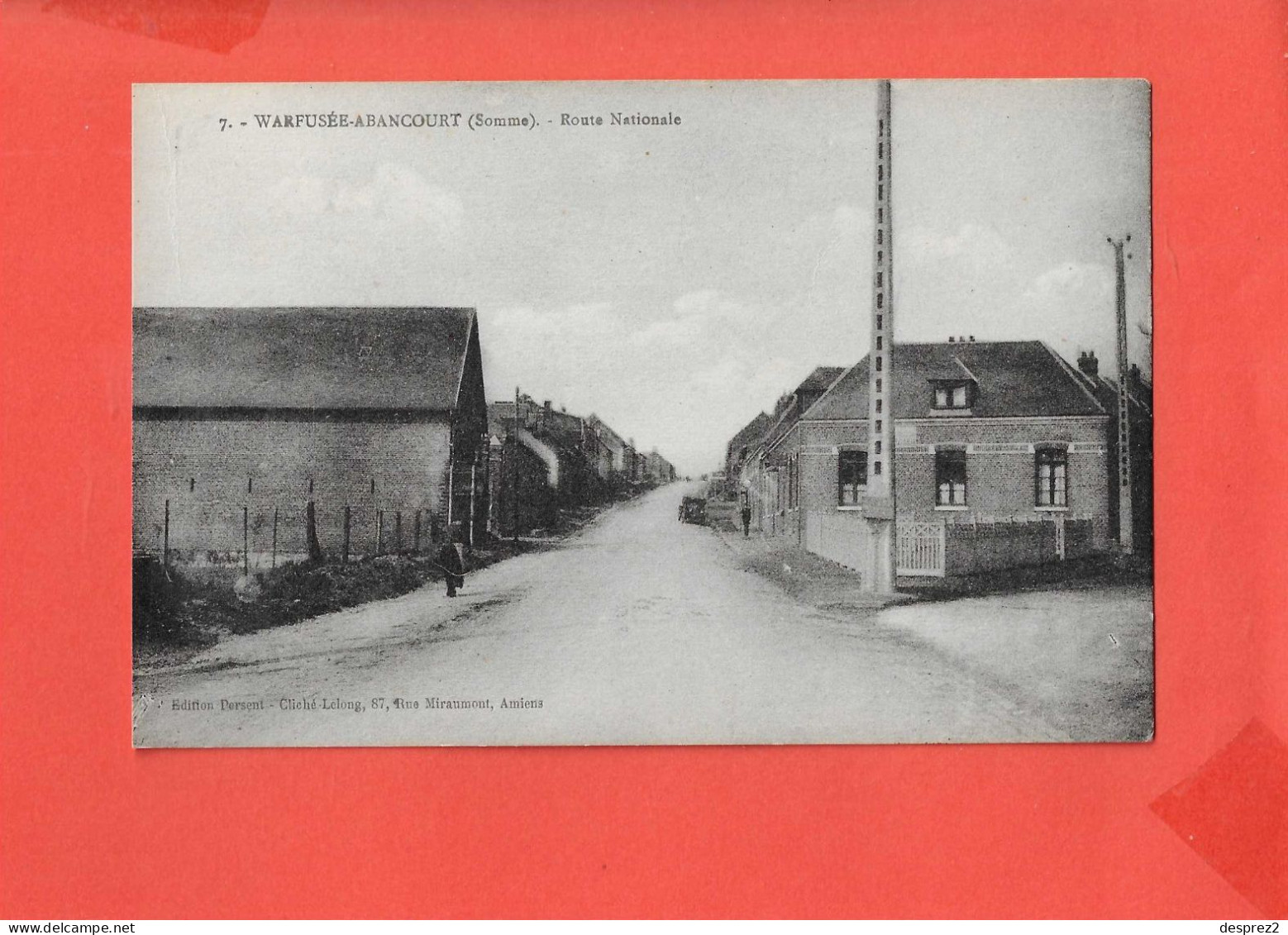 80 WARFUSEE ABANCOURT Cpa Route Nationale              7 Edit Persent - Sonstige & Ohne Zuordnung