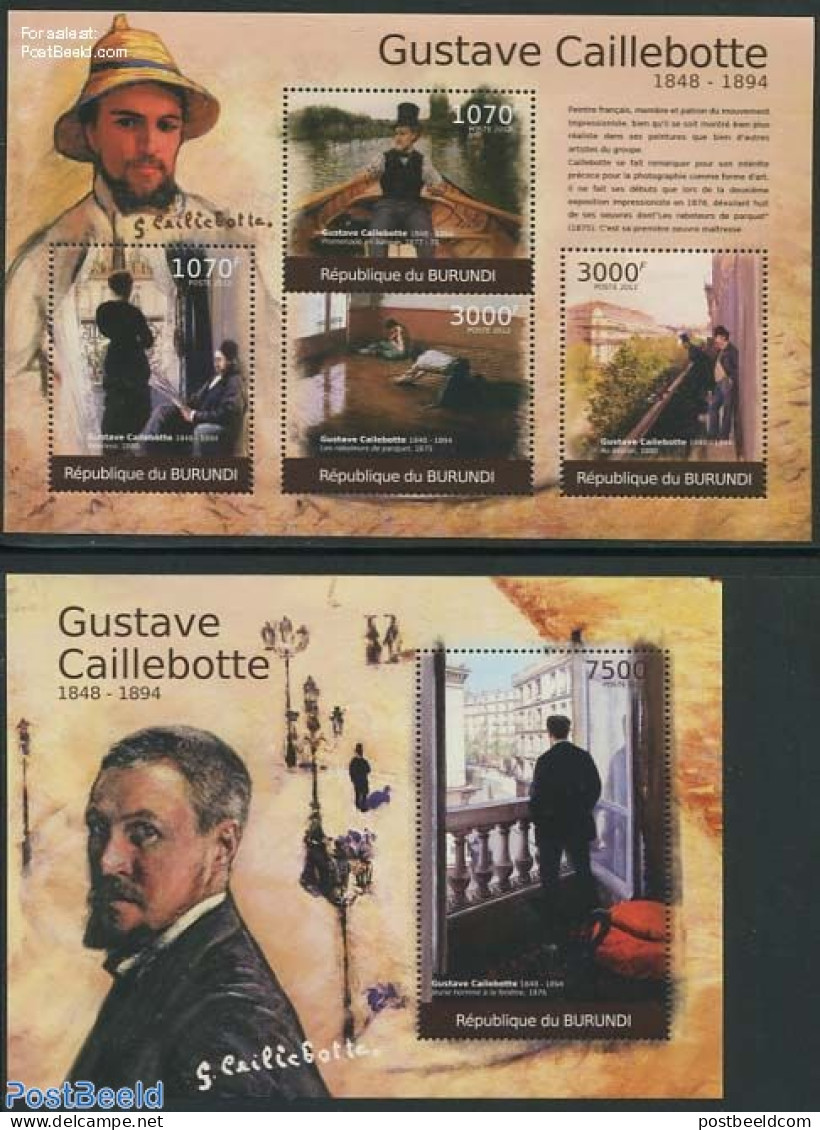Burundi 2012 Gustave Caillebotte Paintings 2 S/s, Mint NH, Art - Paintings - Altri & Non Classificati