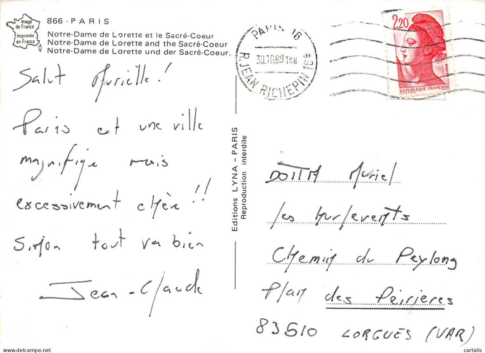 75-PARIS NOTRE DAME DE LORETTE ET SACRE COEUR-N°4177-D/0369 - Notre Dame De Paris