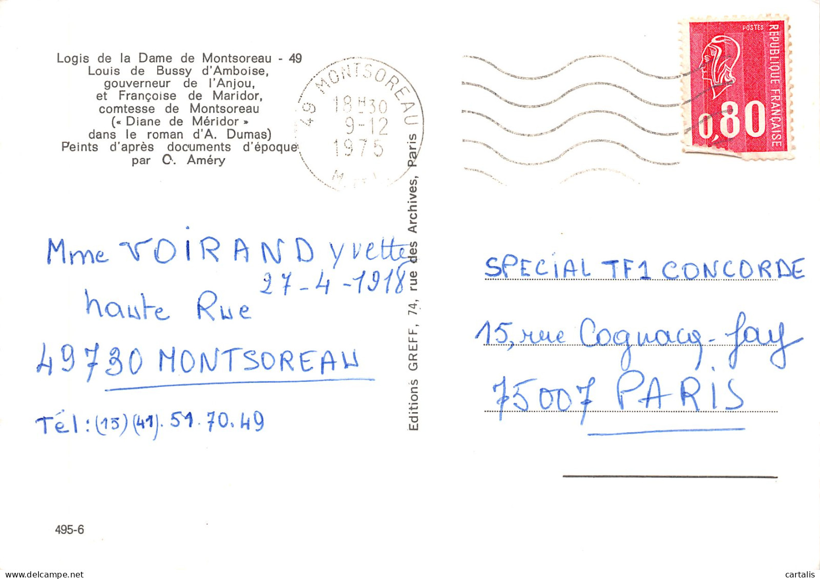 49-MONTSOREAU-N°4177-D/0279 - Altri & Non Classificati