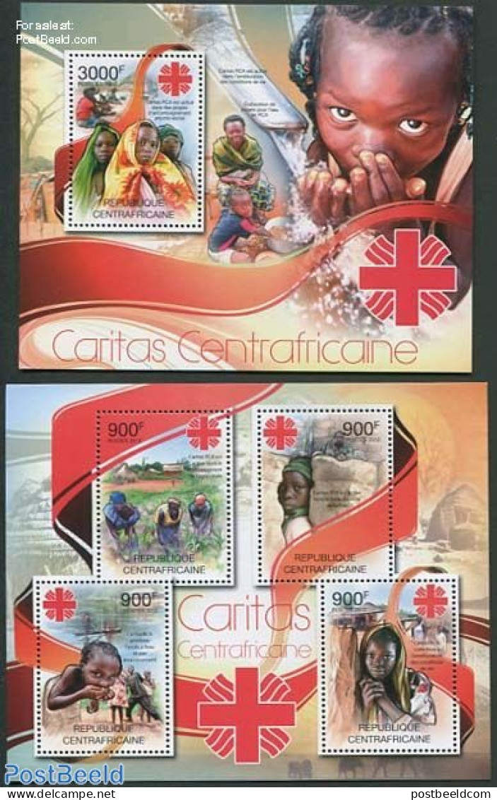 Central Africa 2012 Caritas 2 S/s, Mint NH, Health - Various - Health - Agriculture - Agricultura