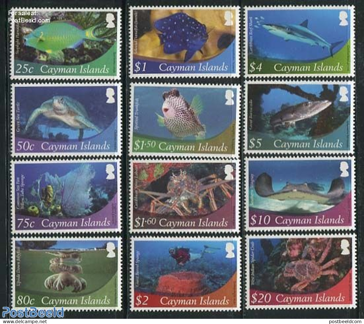 Cayman Islands 2012 Definitives, Marine Life 12v, Mint NH, Nature - Sport - Fish - Turtles - Diving - Fische