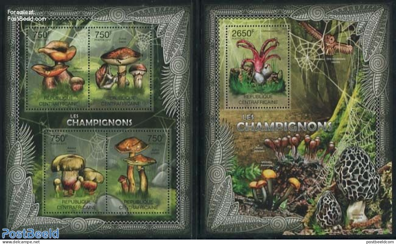 Central Africa 2012 Mushrooms 2 S/s, Mint NH, Nature - Mushrooms - Champignons